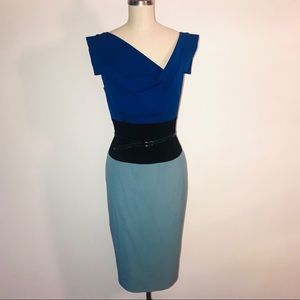 Black Halo Color Block Jackie O Dress